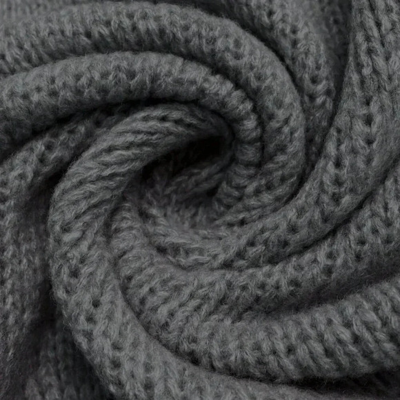 Grey Casual Women's Plus Size High Neck Loose Button Cape Warm Pullover Sweater - Picture 7 of 7